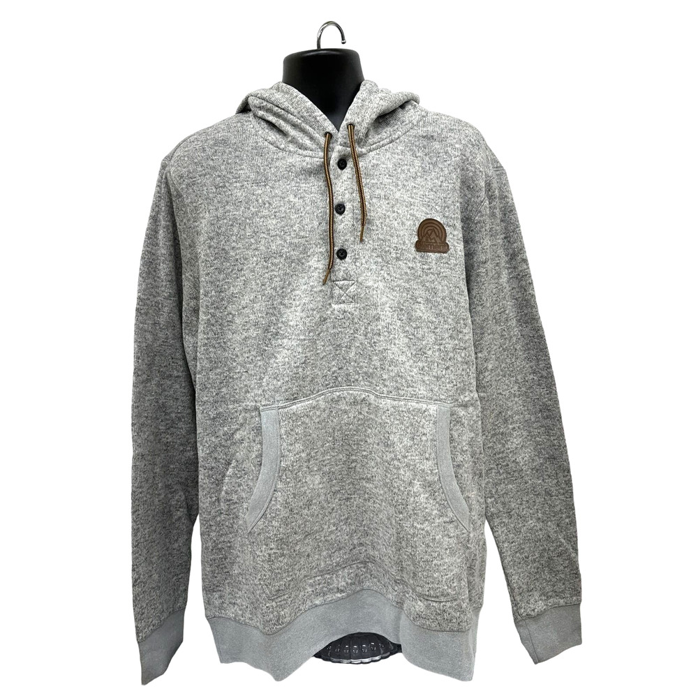 NWT Sz XXL Men’s Element Logo Highland Henley Hooded Sweater. Fleece Lined. Gray